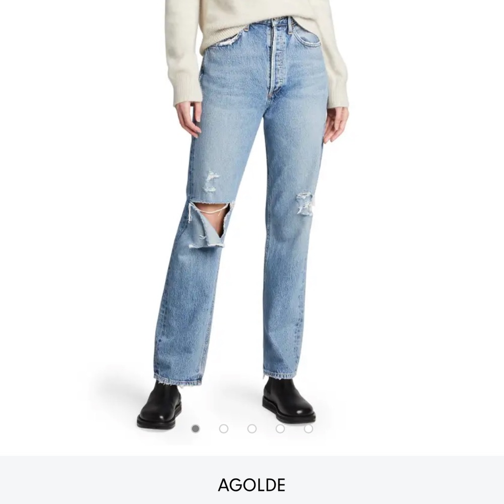 AGOLDE 90s pinch waist distressed jean